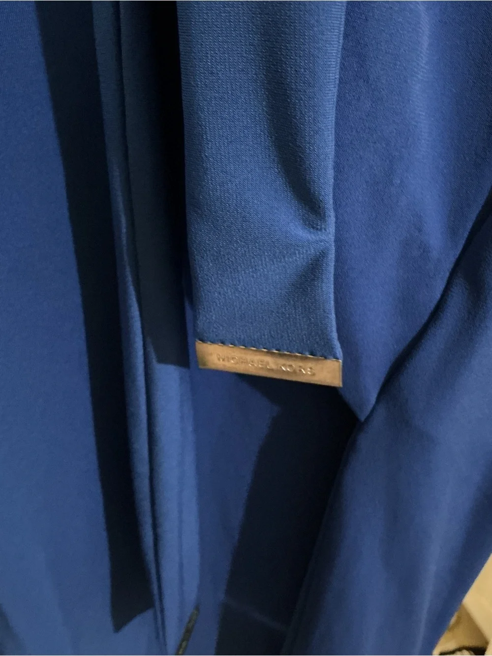 Michael Kors Royal Blue Long Sleeve Tie-Waist Dress